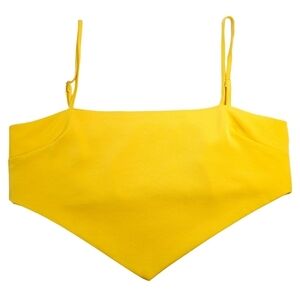 Marigold Yellow Satin Finish Handkerchief Crop Top Size M/L